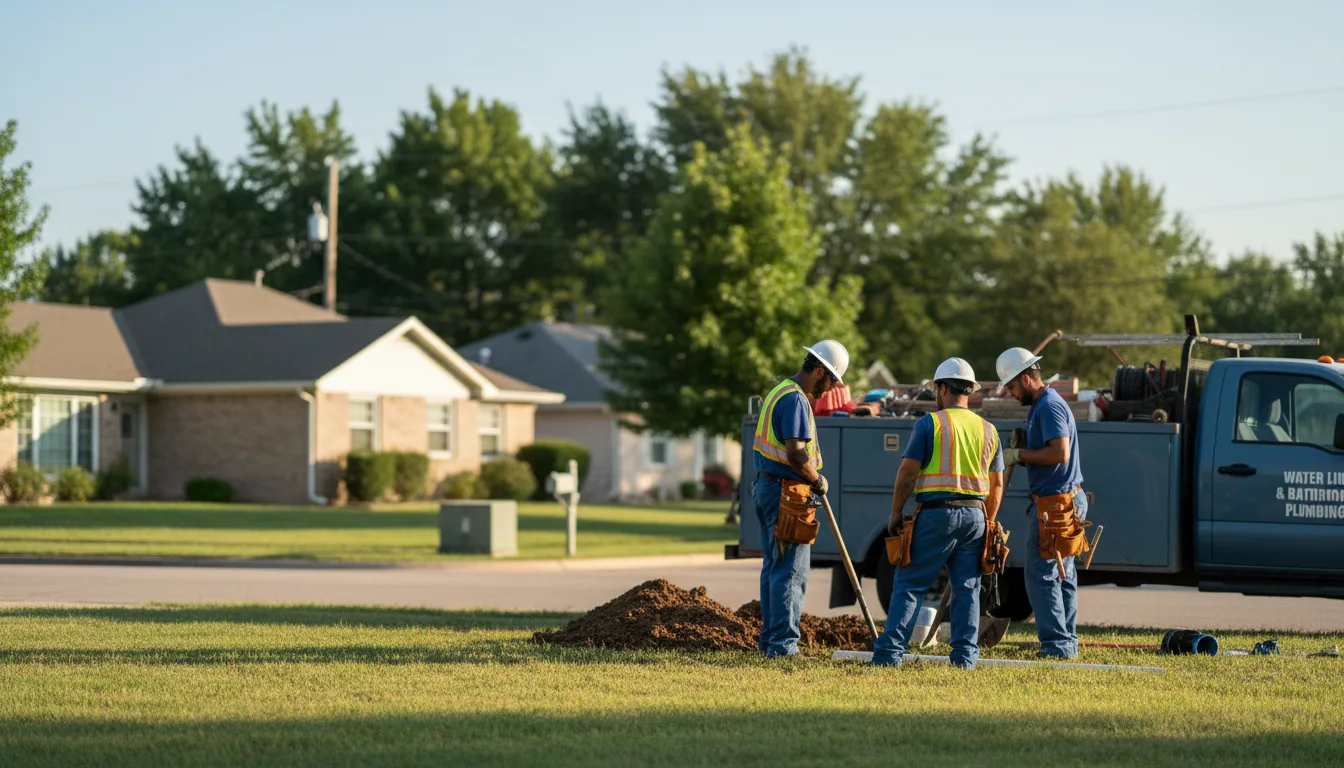 Residential water line and bathroom plumbing service in Danbury, TX